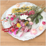 ピンク系の花材をメインにご用意しました。また、ピンクの花材にさりげなく合いそうなドライグリーンやミモザもお入れします。全部で18種類のドライフラワーがセットになった花材セットです。スワッグにしたり、1輪挿しやフラワーベースに挿したり、ハーバリウム、リース、フラワーアレンジメントの材料などにいかがですか?パッケージサイズ:約32×24×3cmの箱(A4サイズ目安)に花材をお入れします。